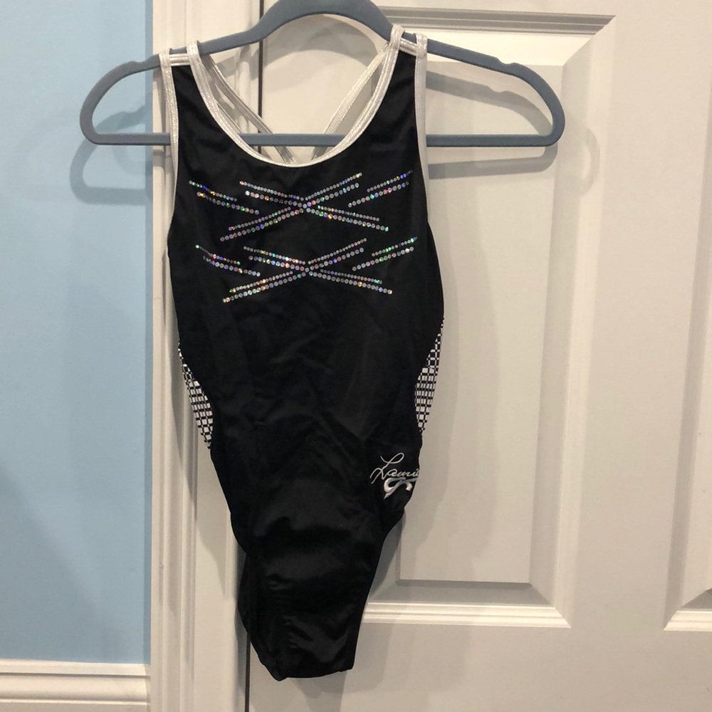 Black Silver Leotard GK - Laurie Hernandez